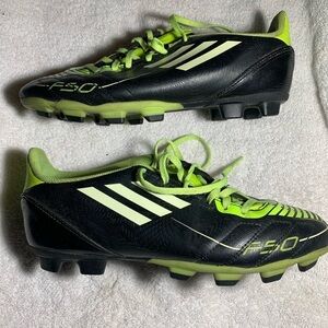 Adidas Shoes Cleats Men Sz 5 Black Green F50 TRXFG Adizero Soccer Football